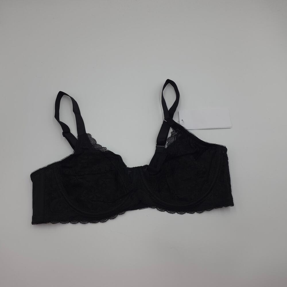HSIA Anemone Unlined Dolphin Lace Underwire Bra in Black Size 38C